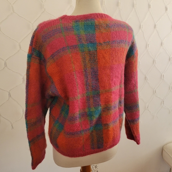 Vintage Fall Sweater By Gallagher • Mohair • Colorful • Cropped • Size XL - Picture 4 of 5